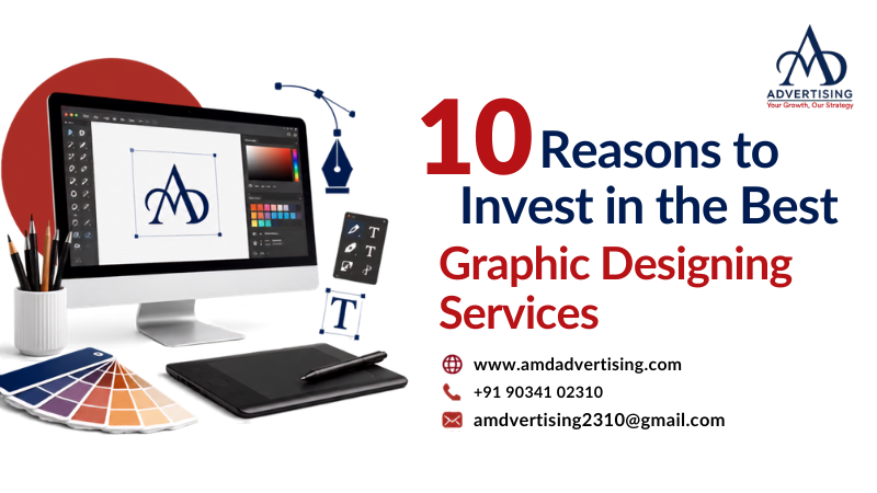 Best Graphic Designing Services banner showcasing professional graphic design tools, branding elements, and creative visuals that help businesses improve brand identity, visibility, and marketing performance.